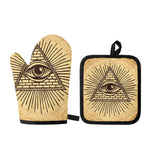 Illuminati Eye Print Oven Mitt And Pot Holder Set