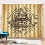 Illuminati Eye Print Pencil Pleat Curtains