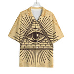 Illuminati Eye Print Rayon Hawaiian Shirt