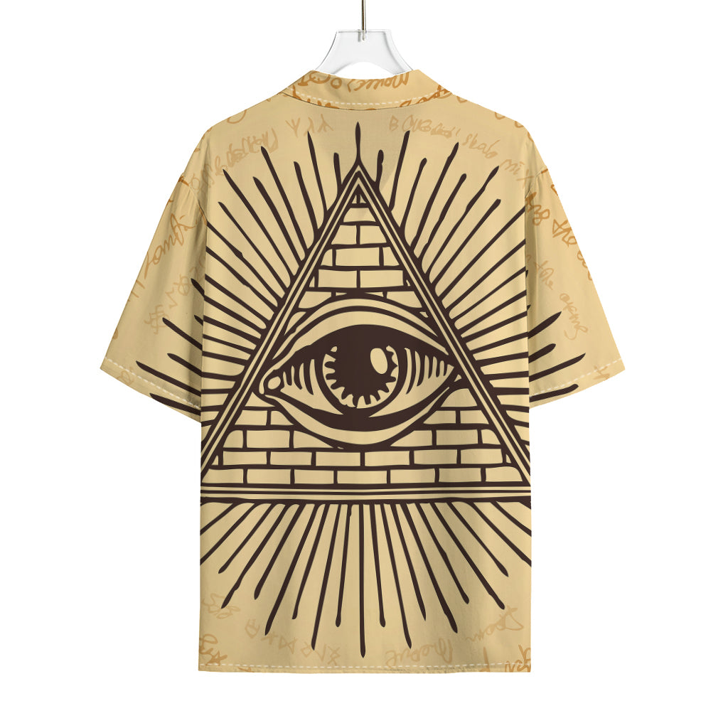 Illuminati Eye Print Rayon Hawaiian Shirt