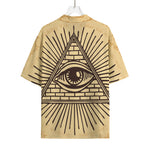Illuminati Eye Print Rayon Hawaiian Shirt