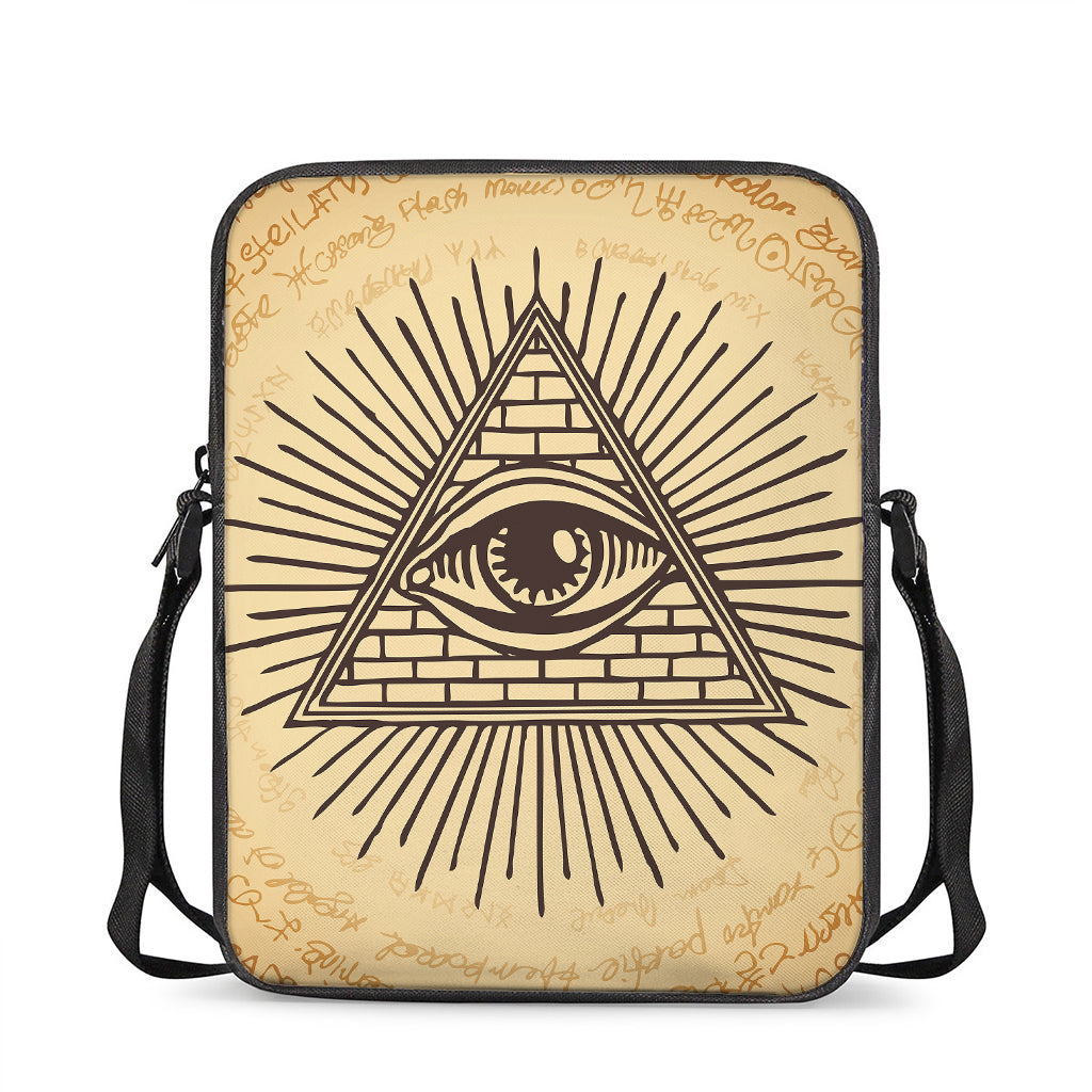 Illuminati Eye Print Rectangular Crossbody Bag