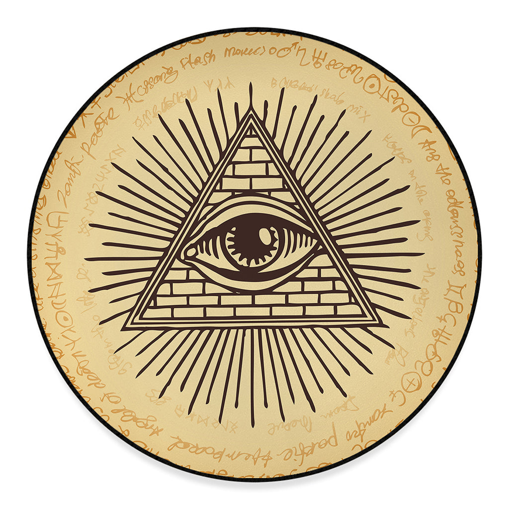 Illuminati Eye Print Round Floor Mat