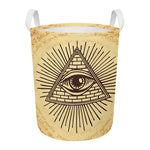 Illuminati Eye Print Round Laundry Basket