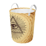 Illuminati Eye Print Round Laundry Basket