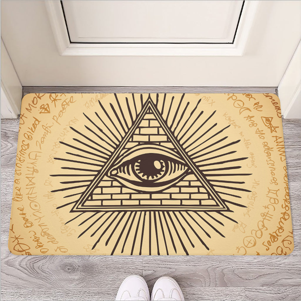 Illuminati Eye Print Rubber Doormat