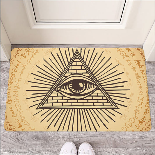 Illuminati Eye Print Rubber Doormat
