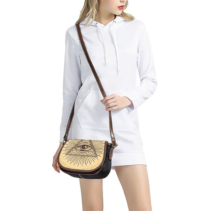 Illuminati Eye Print Saddle Bag