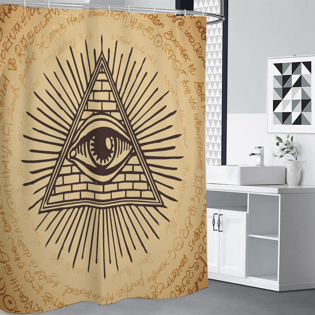 Illuminati Eye Print Shower Curtain