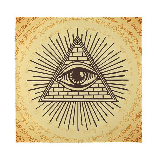 Illuminati Eye Print Silk Bandana