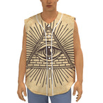 Illuminati Eye Print Sleeveless Baseball Jersey