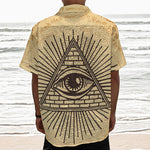 Illuminati Eye Print Textured Short Sleeve Shirt