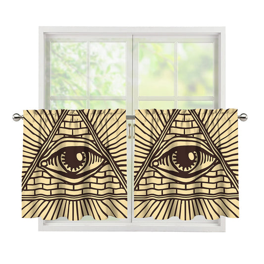 Illuminati Eye Print Tier Curtains