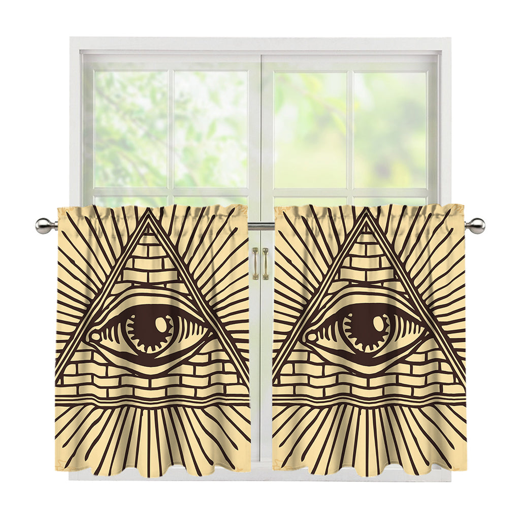 Illuminati Eye Print Tier Curtains