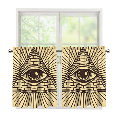 Illuminati Eye Print Tier Curtains