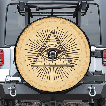 Illuminati Eye Print Tire Cover With Camera Hole