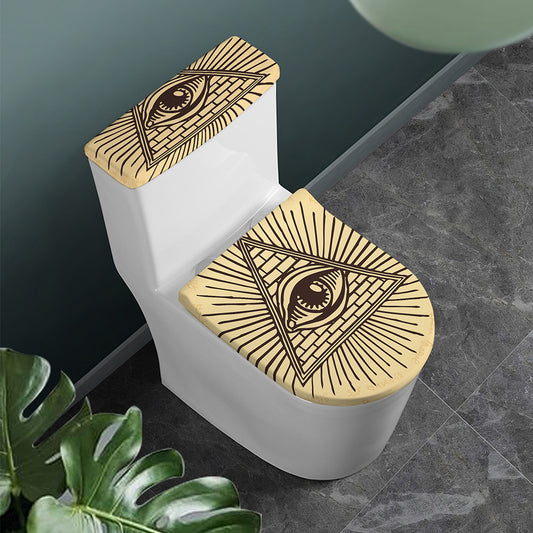 Illuminati Eye Print Toilet Lid And Tank Cover Set