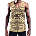 Illuminati Eye Print Men's Workout Tank Top