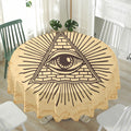 Illuminati Eye Print Waterproof Round Tablecloth