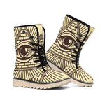 Illuminati Eye Print Winter Boots