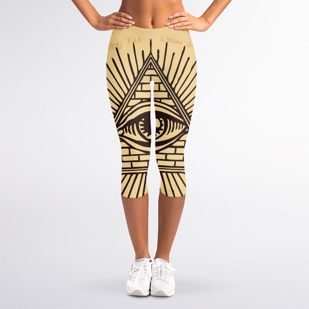 Illuminati Eye Print Women's Capri Leggings