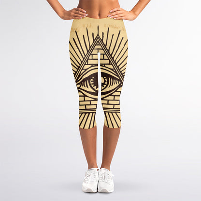 Illuminati Eye Print Women's Capri Leggings