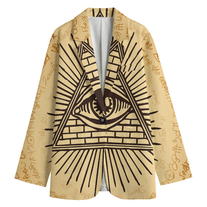 Illuminati Eye Print Women's Cotton Blazer