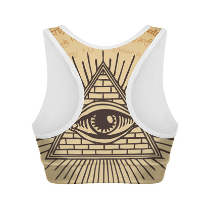 Illuminati Eye Print Women's Sports Bra