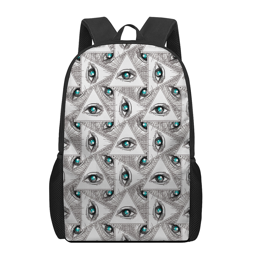 Illuminati Pattern Print 17 Inch Backpack