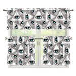 Illuminati Pattern Print 3 Piece Kitchen Curtains