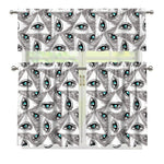 Illuminati Pattern Print 3 Piece Kitchen Curtains