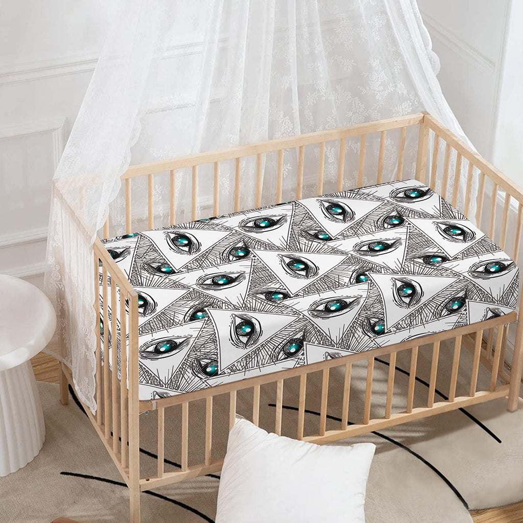 Illuminati Pattern Print Baby Crib Sheet