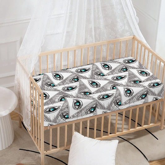 Illuminati Pattern Print Baby Crib Sheet