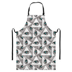 Illuminati Pattern Print Bib Apron With Pocket