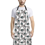 Illuminati Pattern Print Bib Apron With Pocket