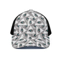 Illuminati Pattern Print Black Mesh Trucker Hat