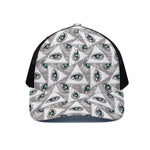 Illuminati Pattern Print Black Mesh Trucker Cap