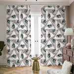 Illuminati Pattern Print Blackout Pencil Pleat Curtains