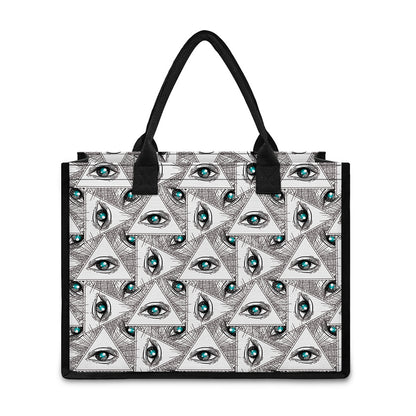 Illuminati Pattern Print Canvas Tote Bag