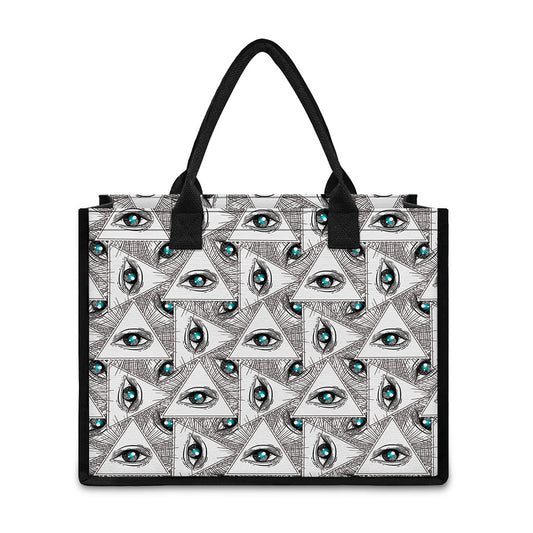 Illuminati Pattern Print Canvas Tote Bag