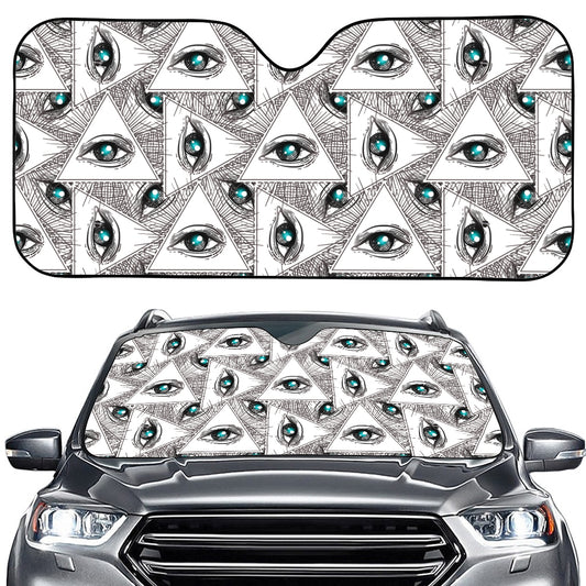 Illuminati Pattern Print Car Windshield Sun Shade