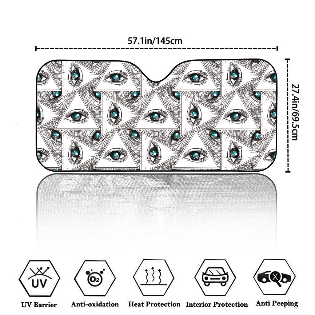 Illuminati Pattern Print Car Windshield Sun Shade