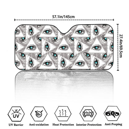 Illuminati Pattern Print Car Windshield Sun Shade