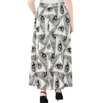 Illuminati Pattern Print Chiffon Maxi Skirt