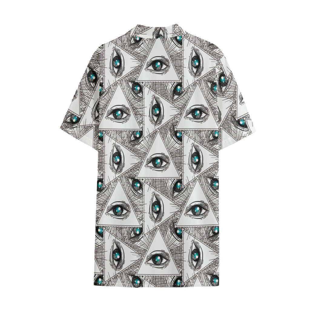 Illuminati Pattern Print Cotton Hawaiian Shirt