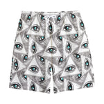 Illuminati Pattern Print Cotton Shorts