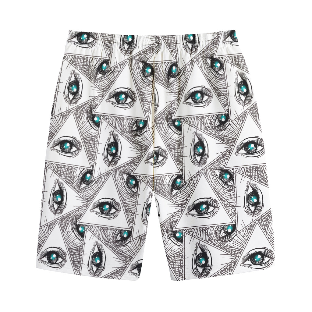 Illuminati Pattern Print Cotton Shorts