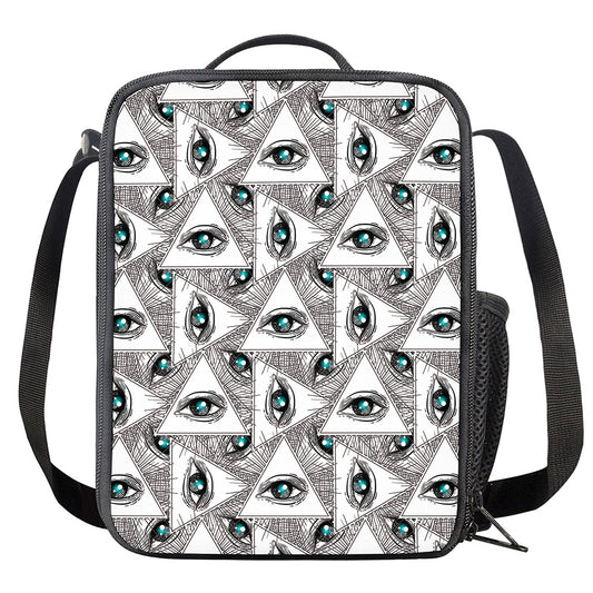 Illuminati Pattern Print Crossbody Lunch Bag