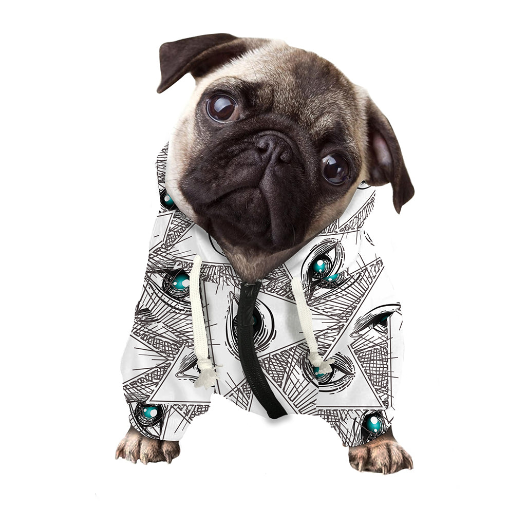 Illuminati Pattern Print Dog Zip Up Hoodie