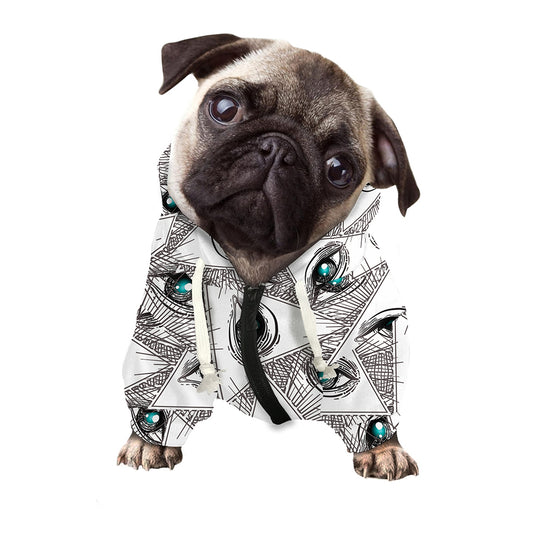 Illuminati Pattern Print Dog Zip Up Hoodie